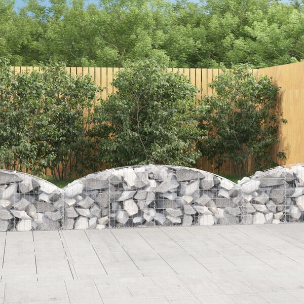 vidaXL Arched Gabion Basket 200x30x40/60 cm Galvanised Iron