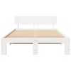 vidaXL Bed Frame with Headboard White 120 x 200 cm Solid Pine Wood