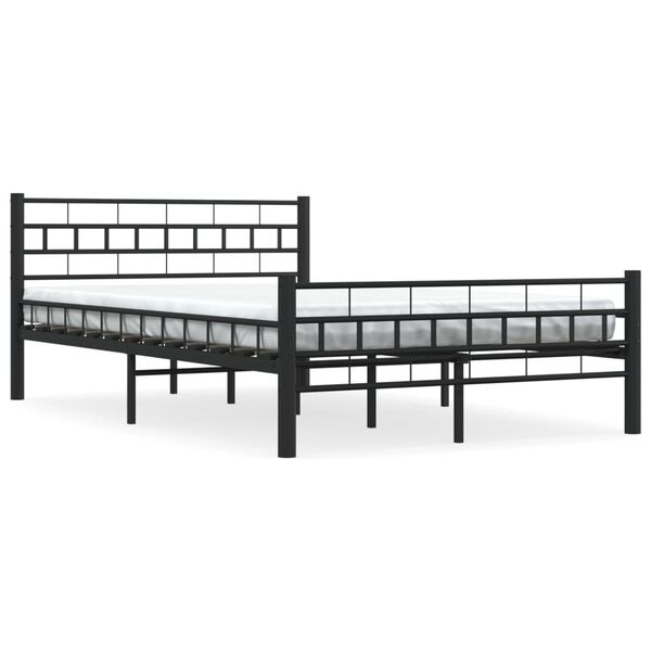 vidaXL Bed Frame without Mattress Black Steel 140x200 cm