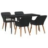 vidaXL Garden Dining Set with Cushion 5 pcs Black Poly Rattan