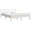 vidaXL Bed Frame without Mattress White Solid Wood King Size