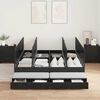 vidaXL Storage Bed Frame with Drawer Black Oak 140 cm Engineered Wood
