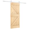 vidaXL Sliding Door Natural and White 85 x 210 cm Solid Pine Wood