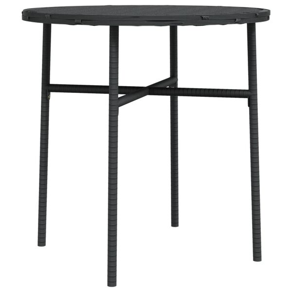 vidaXL Tea Table Black 45 cm Poly Rattan