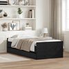 vidaXL Bed Frame with Drawer Black Oak 90 x 190 cm Solid Pine Wood