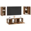 vidaXL TV Cabinet Set Wall-mounted 4 pcs Old Wood Engineered Wood