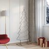 vidaXL Metal Christmas Tree with Stand Black 180 cm Steel