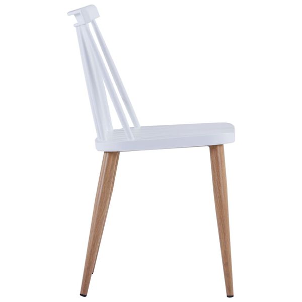 vidaXL Dining Chairs 2 pcs White Plastic
