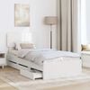 vidaXL Bed Frame with Headboard White 100 x 200 cm Engineered Wood