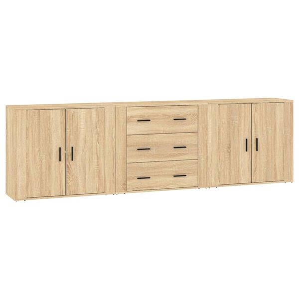 vidaXL Sideboards 3 pcs Sonoma Oak Engineered Wood