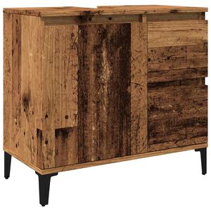 vidaXL Sink Cabinet Old Wood 65x33x60 cm Engineered Wood