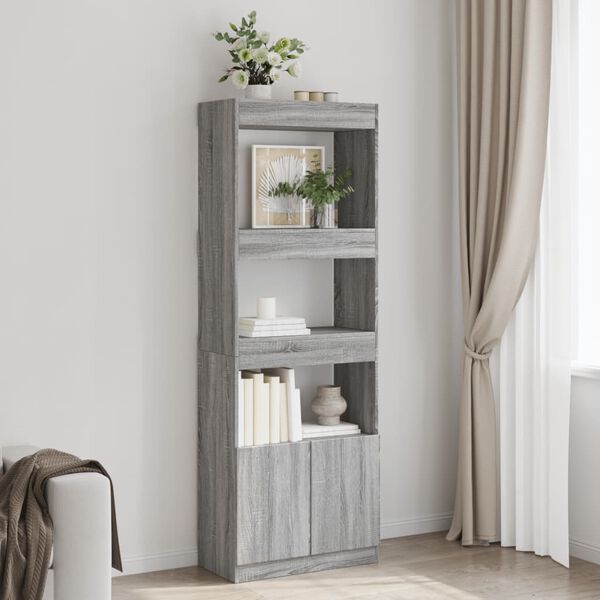 vidaXL Highboard&nbsp;Grey Sonoma 63x33x180 cm Engineered Wood