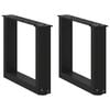 vidaXL Coffee Table Legs U-Shaped 2 pcs Black 30x(30-31) cm Steel