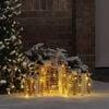 vidaXL Gift Box with 60 LEDs 3 pcs Warm white 20 x 20 x 20 cm PET