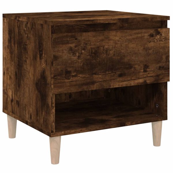 vidaXL Bedside Table Smoked Oak 50x46x50 Engineered Wood