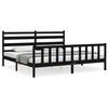 vidaXL Bed Frame without Mattress Black 200x200 cm Solid Wood Pine