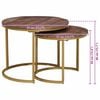 vidaXL Nesting Coffee Tables 2 pcs Solid Mango Wood and Steel
