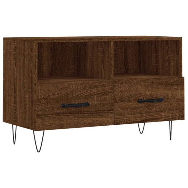 vidaXL TV Cabinet Brown Oak 80x36x50 cm Engineered Wood