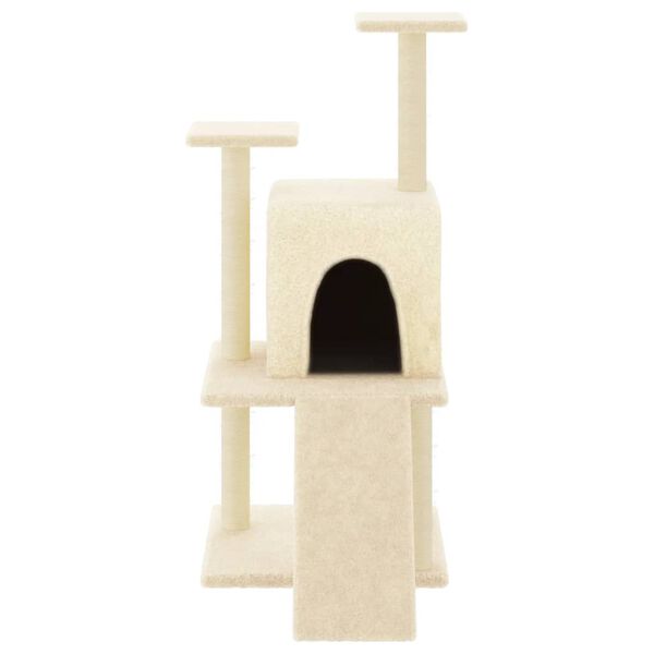 vidaXL Cat Tree with Sisal Scratching Posts Cream 110 cm