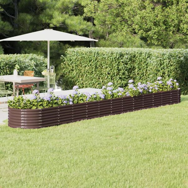 vidaXL Garden Raised Bed Galvanised Steel 512x80x36 cm Brown