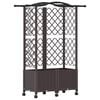 vidaXL Raised Bed with Trellis and Roof Brown 122 x 40 x 144 cm PP