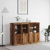 vidaXL LED Sideboard Old Wood 142.5 x 37 x 100 cm Engineered Wood