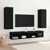 vidaXL Wall TV Cabinet Wall-mounted 2 pcs Black Oak 30.5 x 30 x 90 cm