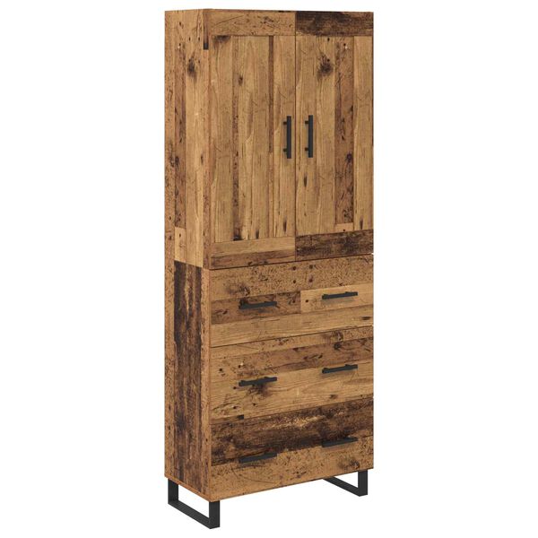 vidaXL Highboard Old Wood 69.5 x 34 x 180 cm Engineered Wood