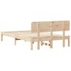 vidaXL Bed Frame with Headboard Natural 135 x 190 cm Solid Pine Wood