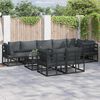 vidaXL Garden Sofa Set with Cushion 8 pcs Black Aluminium