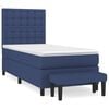 vidaXL Box Spring Bed with Mattress Blue 90x200 cm Fabric