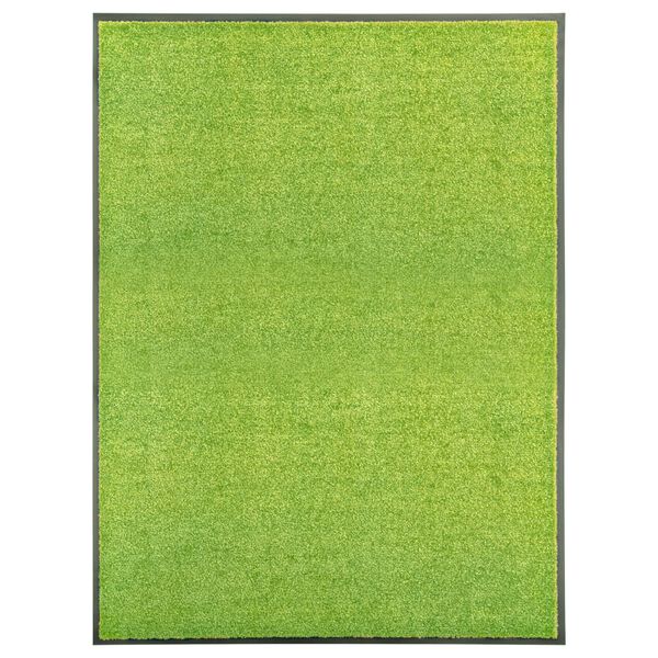 vidaXL Doormat Washable Green 90x120 cm