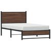 vidaXL Metal Bed Frame without Mattress Brown Oak 107x203 cm