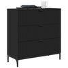 vidaXL Sideboard with Drawer Black 79.5 x 33 x 82 cm Engineered Wood