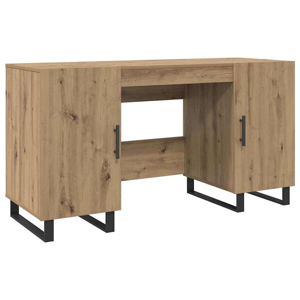 vidaXL Desk with Shelf Artisan oak 140 x 50 x 75 cm Engineered wood
