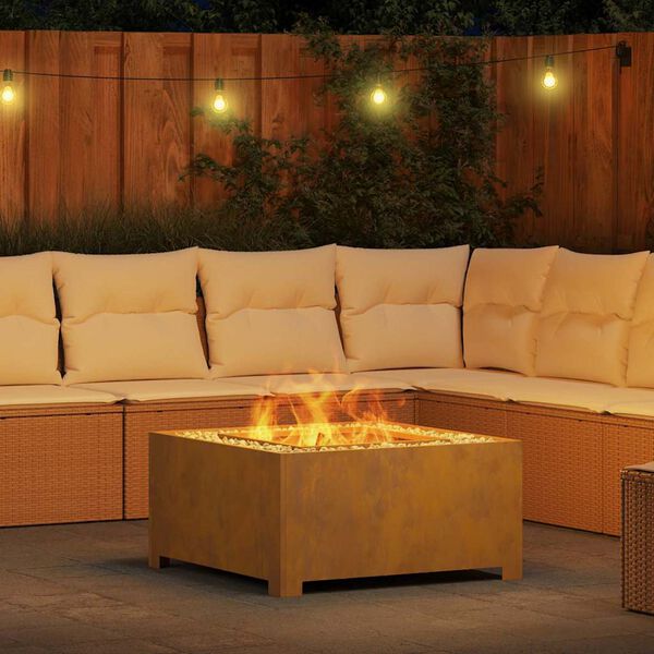 vidaXL Fire Pit Brown 80 x 80 x 40 cm Weathering steel