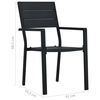 vidaXL Garden Chairs 2 pcs Black HDPE Wood Look