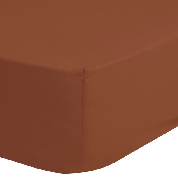 Good Morning Fitted Sheet 180x220 cm Terracotta