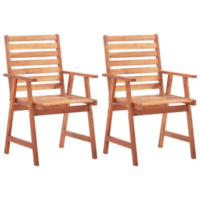vidaXL Outdoor Dining Chairs 2 pcs Solid Acacia Wood