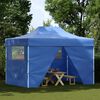 vidaXL Foldable Tent Pop-Up with 4 Side Walls 3x4.5 m Blue
