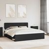 vidaXL Bed Frame with Headboard Black 180 x 200 cm Solid Pine Wood
