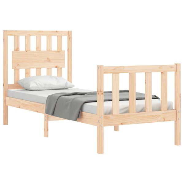 vidaXL Bed Frame without Mattress Small Single Solid Wood Pine