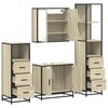 vidaXL 4 Piece Bathroom Furniture Set Sonoma Oak Engineered Wood