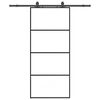vidaXL Sliding Door with Hardware Set Black 90x205 cm ESG Glass