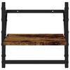 vidaXL Wall Shelves with Bars 2 pcs Smoked Oak 30x25x30 cm