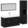 vidaXL Bathroom Furniture Set 4 pcs Black Oak Engineered Wood