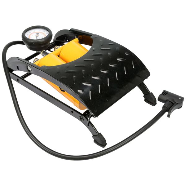 VOREL Double-Piston Foot Pump with Pressure Gauge