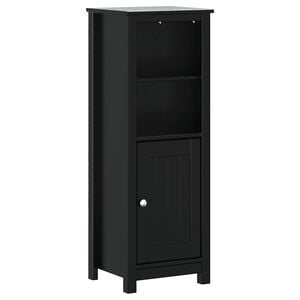 vidaXL Bathroom Cabinet "BERG" Black 40x34x110 cm Solid Wood Pine
