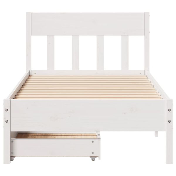 vidaXL Bed Frame without Mattress White 90x200 cm Solid Wood Pine