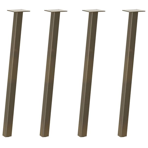 vidaXL Console Table Legs 4 pcs Natural Steel 72 cm Steel